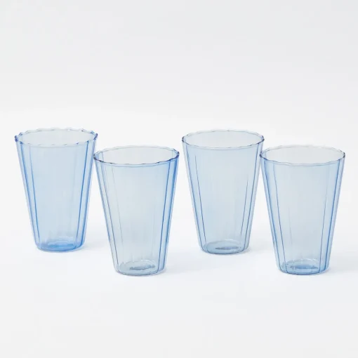 Glasses<Mrs. Alice Blue Fluted Water Glasses (Set of 4)