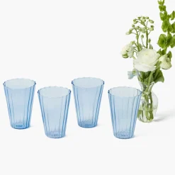 Glasses<Mrs. Alice Blue Fluted Water Glasses (Set of 4)