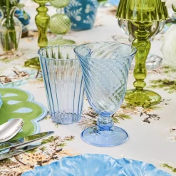 Glasses<Mrs. Alice Blue Fluted Water Glasses (Set of 4)