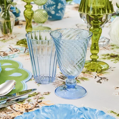 Glasses<Mrs. Alice Blue Fluted Water Glasses (Set of 4)