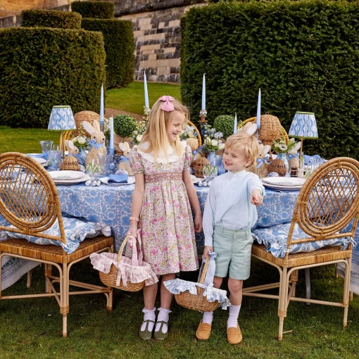 Spring Decorations<Mrs. Alice Blue Gingham Basket