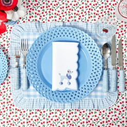 Placemats<Mrs. Alice Blue Gingham Ruffle Placemats (Set of 4)