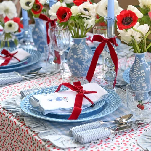 Placemats<Mrs. Alice Blue Gingham Ruffle Placemats (Set of 4)