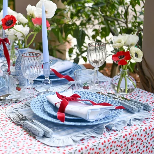 Placemats<Mrs. Alice Blue Gingham Ruffle Placemats (Set of 4)