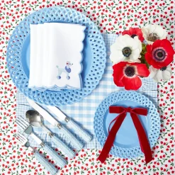 Placemats<Mrs. Alice Blue Gingham Ruffle Placemats (Set of 4)