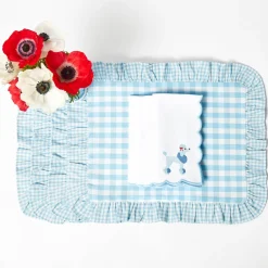 Placemats<Mrs. Alice Blue Gingham Ruffle Placemats (Set of 4)