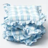 Cushions<Mrs. Alice Blue Gingham Ruffle Seat Pad Cushion (Set of 4)