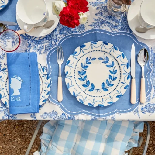 Cushions<Mrs. Alice Blue Gingham Ruffle Seat Pad Cushion