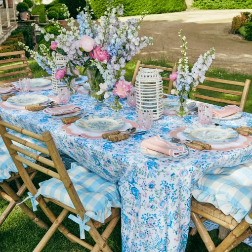 Cushions<Mrs. Alice Blue Gingham Ruffle Seat Pad Cushion