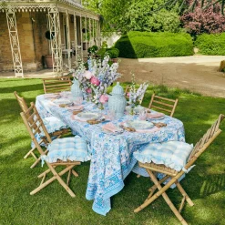 Cushions<Mrs. Alice Blue Gingham Ruffle Seat Pad Cushion