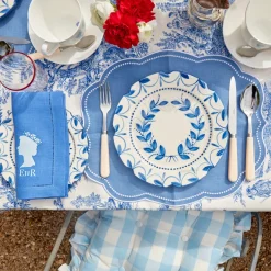 Cushions<Mrs. Alice Blue Gingham Ruffle Seat Pad Cushion (Set of 4)