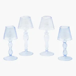 Summer Candleware | Candle Holders<Mrs. Alice Blue Glass Lantern Tea Light Holder Set