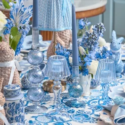 Summer Candleware | Candle Holders<Mrs. Alice Blue Glass Lantern Tea Light Holders (Pair) - 24cm