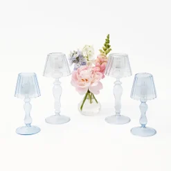 Summer Candleware | Candle Holders<Mrs. Alice Blue Glass Lantern Tea Light Holder Set
