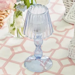 Summer Candleware | Candle Holders<Mrs. Alice Blue Glass Lantern Tea Light Holder (Pair) - 18 cm