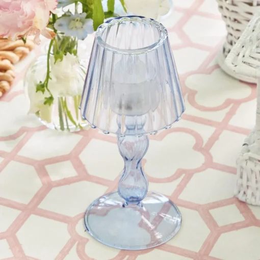 Summer Candleware | Candle Holders<Mrs. Alice Blue Glass Lantern Tea Light Holder (Pair) - 18 cm