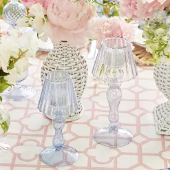 Summer Candleware | Candle Holders<Mrs. Alice Blue Glass Lantern Tea Light Holder Set