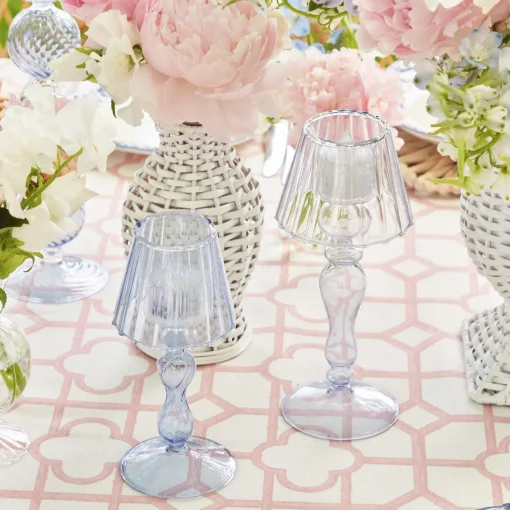 Summer Candleware | Candle Holders<Mrs. Alice Blue Glass Lantern Tea Light Holder Set