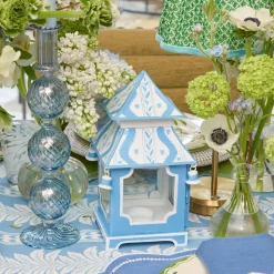 Summer Candleware | Pagodas & Lanterns<Mrs. Alice Blue Ikat Pagoda Lantern