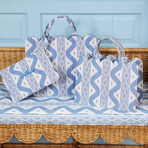 Mrs. Alice Tote Bags | Mrs. Alice Monogram<Mrs. Alice Blue Ikat Pochette