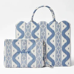 Mrs. Alice Tote Bags | Mrs. Alice Monogram<Mrs. Alice Blue Ikat Pochette