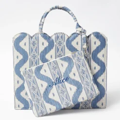 Mrs. Alice Tote Bags | Mrs. Alice Monogram<Mrs. Alice Blue Ikat Pochette