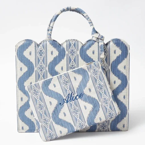 Mrs. Alice Tote Bags | Mrs. Alice Monogram<Mrs. Alice Blue Ikat Pochette
