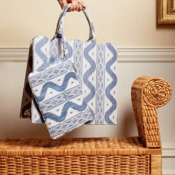 Mrs. Alice Tote Bags | Mrs. Alice Monogram<Mrs. Alice Blue Ikat Pochette