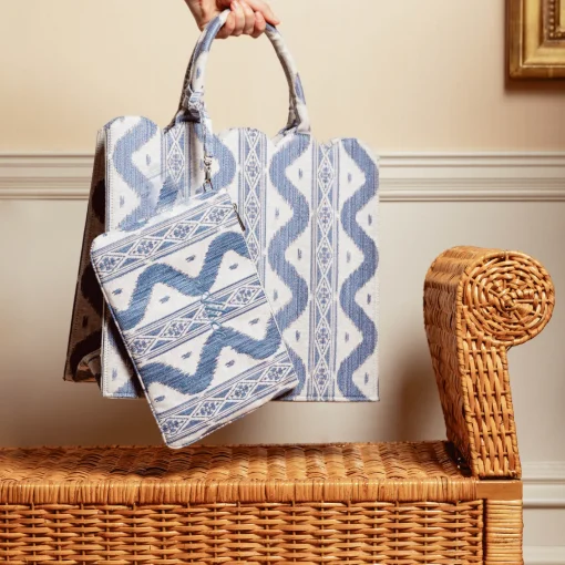 Mrs. Alice Tote Bags | Mrs. Alice Monogram<Mrs. Alice Blue Ikat Pochette