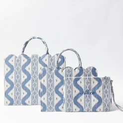 Mrs. Alice Tote Bags | Mrs. Alice Monogram<Mrs. Alice Blue Ikat Pochette