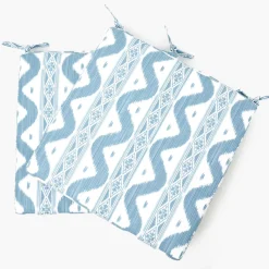 Cushions<Mrs. Alice Blue Ikat Seat Pad Cushion