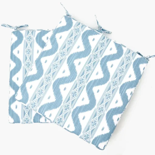 Cushions<Mrs. Alice Blue Ikat Seat Pad Cushion