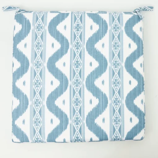 Cushions<Mrs. Alice Blue Ikat Seat Pad Cushion