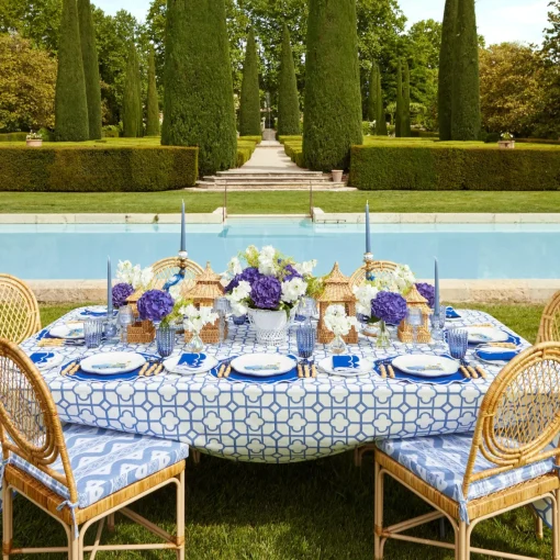 Cushions<Mrs. Alice Blue Ikat Seat Pad Cushion