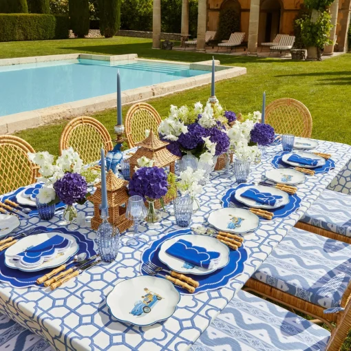 Cushions<Mrs. Alice Blue Ikat Seat Pad Cushion