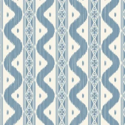 Serena Fresson Wallpapers<Mrs. Alice Blue Ikat Stripe Wallpaper