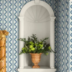 Serena Fresson Wallpapers<Mrs. Alice Blue Ikat Stripe Wallpaper
