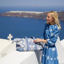 Mrs. Alice Tote Bags | Mrs. Alice Monogram<Mrs. Alice Blue Ikat Travel Bag