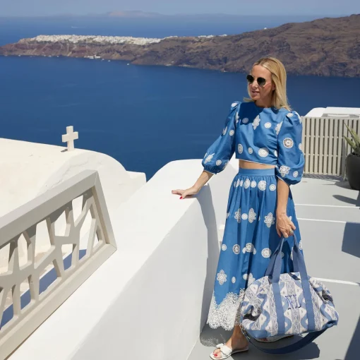 Mrs. Alice Tote Bags | Mrs. Alice Monogram<Mrs. Alice Blue Ikat Travel Bag