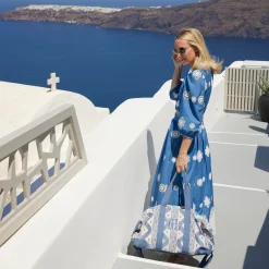 Mrs. Alice Tote Bags | Mrs. Alice Monogram<Mrs. Alice Blue Ikat Travel Bag