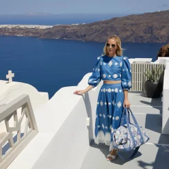 Mrs. Alice Tote Bags | Mrs. Alice Monogram<Mrs. Alice Blue Ikat Travel Bag