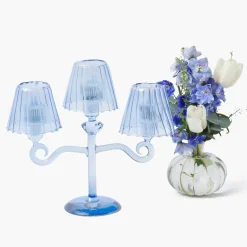 Candle Holders | Pagodas & Lanterns<Mrs. Alice Blue Lantern Tealight Candleabra