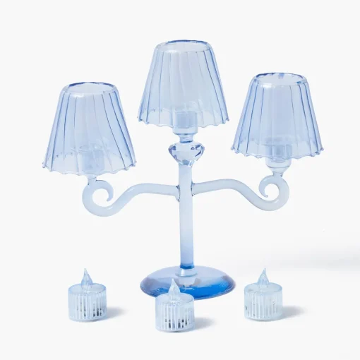 Candle Holders | Pagodas & Lanterns<Mrs. Alice Blue Lantern Tealight Candleabra