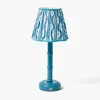 Rechargeable Table Lamps<Mrs. Alice Blue Leonora Lacquer Rechargeable Lamp with Blue Ikat Shade (18cm)
