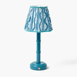 Rechargeable Table Lamps<Mrs. Alice Blue Leonora Lacquer Rechargeable Lamp with Blue Ikat Shade (18cm)
