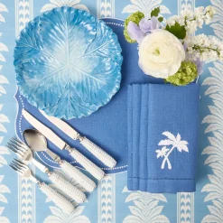 Summer Table Linen<Mrs. Alice Blue Linen Eloise Placemats & Palm Tree Napkins (Set of 4)