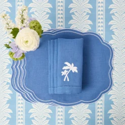 Summer Table Linen<Mrs. Alice Blue Linen Eloise Placemats & Palm Tree Napkins (Set of 4)