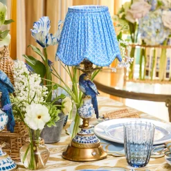 Summer Lighting | Lampshades<Mrs. Alice Blue Lotus Deep Scallop Lampshade (18cm)