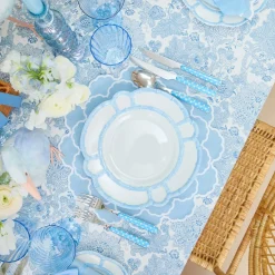 Dinner Plates | Crockery Sets<Mrs. Alice Blue Melamine Bamboo Dinner Plate (Set of 4)