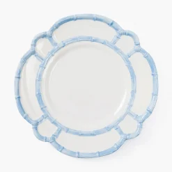 Dinner Plates | Crockery Sets<Mrs. Alice Blue Melamine Bamboo Dinner Plate (Set of 4)
